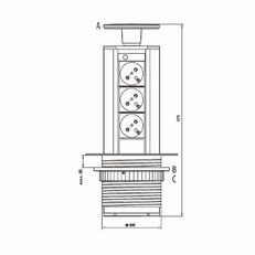Přípojný zásuvkový sloupek pro desku stolu 3x 230V FK TECHNICS 4731675