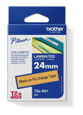 Páska BROTHER TZe-B51, signální oranžová/černá (24mm)