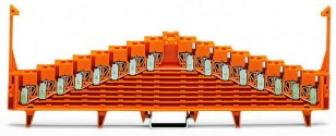 8patrová potenciálová svorka, se západkovým hákem, oranžová WAGO 727-125
