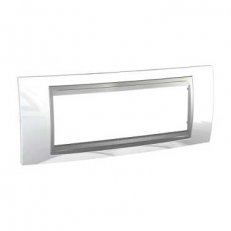 Unica Top Krycí rámeček šestimodulový, White/Aluminium SCHNEIDER MGU66.106.092