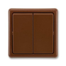 Spínač dvojitý střídavý, řazení 6+6 3553-52289 H3 hnědá Classic ABB