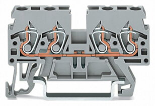 4vodičová průchozí svorka 2,5mm2 Boční a středový popis červená WAGO 870-833