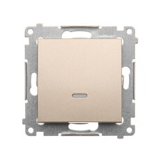 Spínač jednopólový, s orientačním LED, řazení 1So, 16AX 250V, zlatá matná