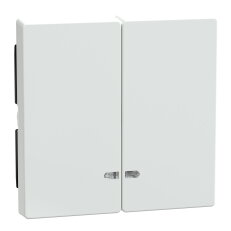 Dvojitá klapka, Merten System M, s průzorem, active white, lesklý plast