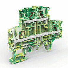 Pružinová řadová svorka push-in 2-patrová EFDE.4 (PE) žlutozelená MOREK EFDE400