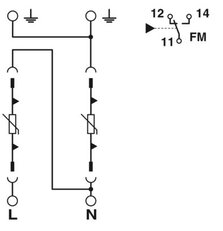 Svodič proudu blesku/svodič přepětí typ 1/2 VAL-MS-T1/T2 48/12.5/1+1V-FM 2801533