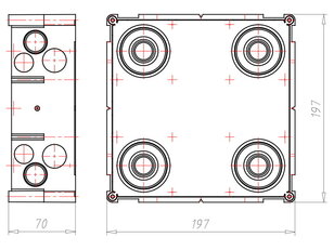 Vstupní krabice Varifix 3x3 s krytem a přepážkou, do betonu KAISER 9902.29