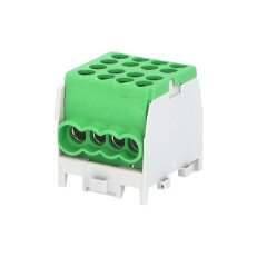 Svorkovnice rozbočovací HLAK 25 1/6 M2 100A 1pól. AL/CU IP20 zelená na DIN