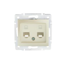 DOMO Dvojitá datová zásuvka  nezávislá (2xRJ45Cat 5e Jack) perleťově bílá