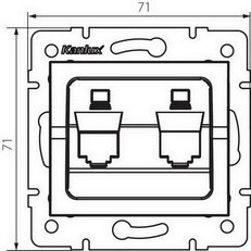 Adaptér datové zásuvky LOGI 2xRJ45, bílý, KANLUX 25936