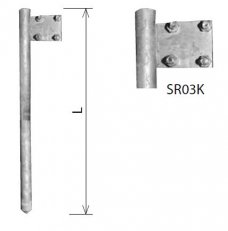 Zemnící tyč ZTP 1,5 + SR 03 K (plná pr. 25 mm) Kovoblesk 21456