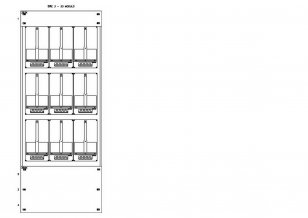 Konstrukce elektroměrová 3-39, 3-řadá, plastové panely SCHRACK CSIL116339