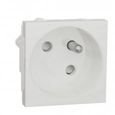 Unica Zásuvka 45o 250V 2P+E Bílá Antibakteriální SCHNEIDER NU304920