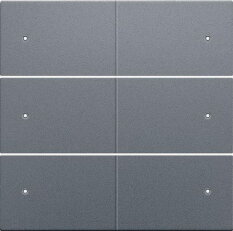 Středový kryt 6xbezpot.tlačítko 24V+LED-ALU STEEL GREY NIKO 220-60150