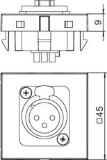 OBO 6105210 multimed.nosič XLR 3-pólový MTG-X3F L RW1