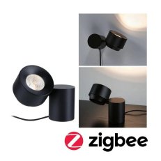 LED stolní lampa Smart Home Zigbee Puric Pane 2700K 3W černá PAULMANN 79781