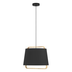 Závěsné svítidlo CAMALOZA 1xE27 černá/dřevo 40W IP20 EGLO 390185