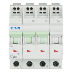 PLI-C8/3N Jistič PLI (bezšroubové svorky nahoře) char C 3+N-pólový 10kA 8A