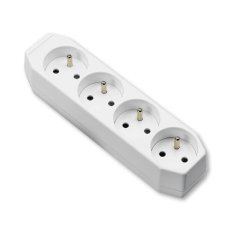 ABB 5546-2004 Zásuvka pohyblivá 4násobná, s ochrannými kolíky, 16 A