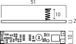 ON-OFF SWITCH AND TOUCH DIMMER 50x10 mm