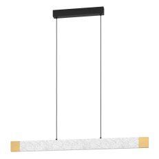 Závěsné svítidlo VALLELADO LED černá/šedá/dřevo 18W EGLO 390386