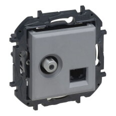 NILOE S.TV TYPF+RJ45 6UTP ALU LEGRAND 863377B