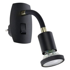 Bodové svítidlo do zásuvky PARRINI 1x 4,5W IP20 černá/mosaz  EGLO 300912