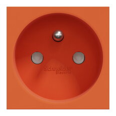 Zásuvka NOVÁ UNICA 250V/16A 2P+E, clonky, bezšroubová, Oranžová
