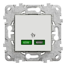 NOVÁ UNICA Rychlonabíjecí konektor USB C (65W), Bílá SCHNEIDER NU501418