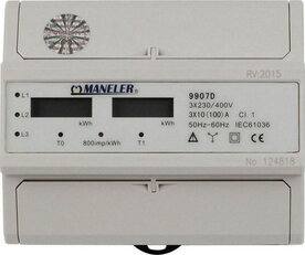 Elektroměr Maneler 9907D, 3f.2s. 10-100A, LCD, neověřený, E1245
