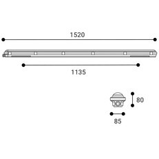 Stropní venkovní svítidlo LED2 DUSTER III 150 DALI/PUSH DIM 52W 3K/35K/4K šedá
