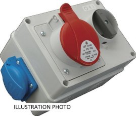 SEZ-CZ VZS 325 Zásuvková kombinace 1x3253+1x230V s vypínačem