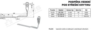 Podpěra vedení pod střešní krytinu PV 22b (FeZn) TREMIS V265