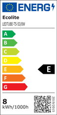LED trubice,T5,G5,8W, 700lm, 4100K,53,1cm, čirý ECOLITE LEDTUBE-T5-53/8W/4100/C