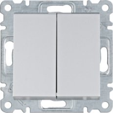 Přepínač střídavý dvojitý, řazení 6+6 (5b), stříbrná mat HAGER WL0052