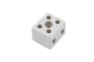 Svorkovnice keramická AK 2/6 A-BI 2pól. 2x4mm2 32A T300 porcelánová (bílá)