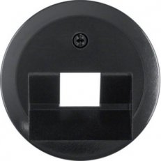 Centrální díl, pro zásuvku datovou 1x RJ45, serie 1930/glas, černá lesk 140701