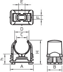 OBO 2957 M19-20 Příchytka Quick M19-20 světle šedá