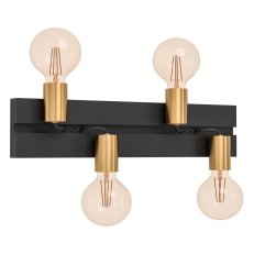 Nástěnné svítidlo MACCHIONE 4xE27 černá/mosaz 40W IP20 EGLO 900509