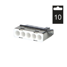 Svorka krabicová miniaturní PC215S/10 bezšroubová 5x 0,2-2,5 mm2, tr./šedá