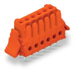 Pružinová svorkovnice THT rovná 3,81 mm oranžová 20pól. WAGO 734-520/037-000