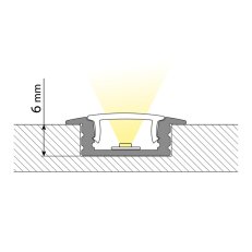 Vestavný hliníkový profil VS 2m mléčný difuz, 2x koncovka MCLED ML-761.027.02.S2