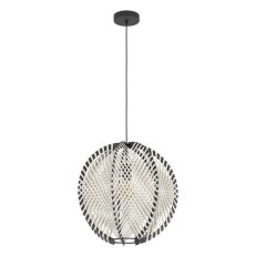 Závěsné svítidlo WAVERTON E27 d480 černá/dřevo/bílá 1X40W IP20 EGLO 44006