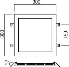 XFLAT REC. SQ. PANEL 30W 220-240V AC 400