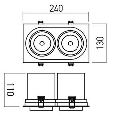 XSLIDE REC. FITTING 2x25W 220-240V AC 30