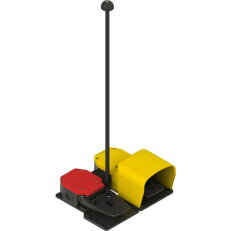 Dvojitý nožní spínač M20x1,5, plast, 1NO+1NC/1NO+1NC, červená, žlutá PC2-40
