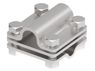 Křížová svorka L55 na drát, pásku a tyč d16mm, 8/10mm, páska 30mm, V2A 111213