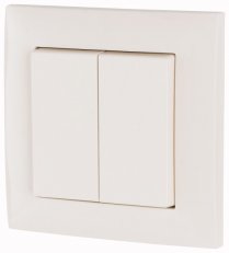 CPAD-00/194 RF Tlačítko 4-bodové 55x55mm kompletní lesklá bílá 3V baterie 173412