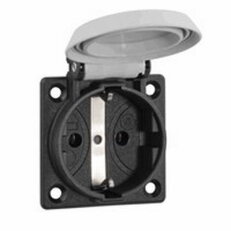 Zásuvka vestavná 250V šedá Schuko, přívod zezadu, IP54 ABL 1661060