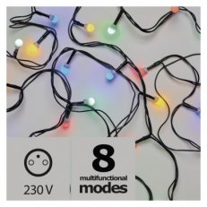 LED vánoční řetěz - kuličky, 8m, multicolor, programy